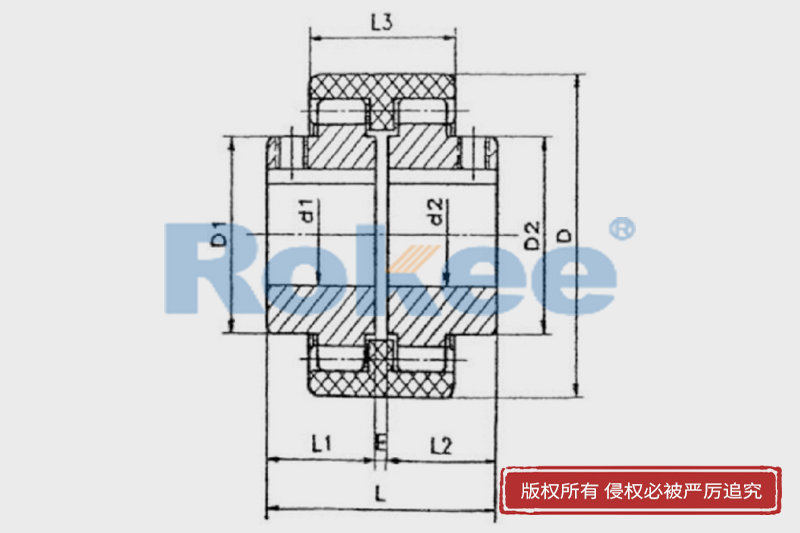 NL联轴器结构图,NL型联轴器剖析图